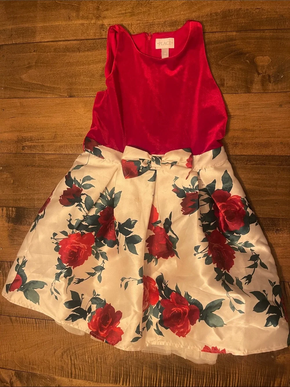 The Children's Place Bright Red Velvet Party Dress